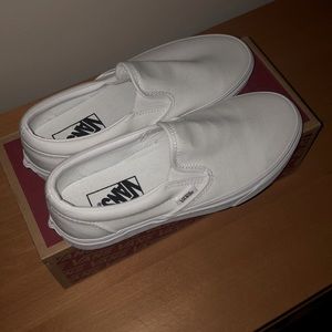 White slip on vans
